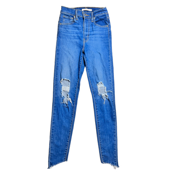 Levi's Women's Mile High Super Skinny Jeans Distressed Size 25 - Picture 4 of 9